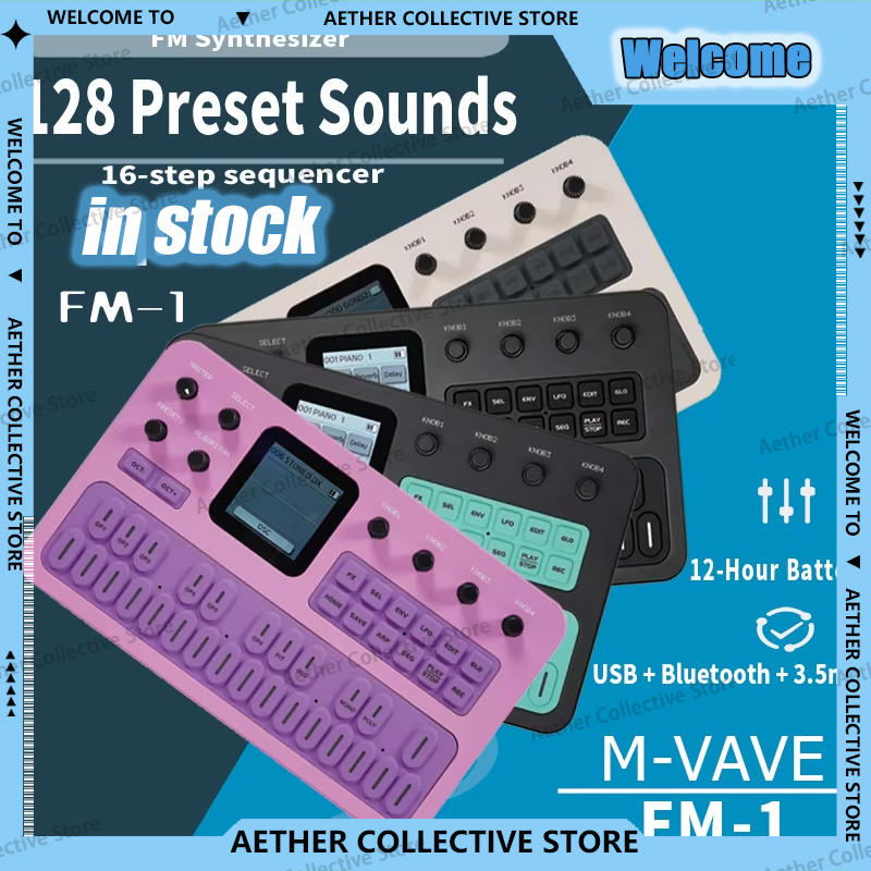 M-Vave Fm-1 ポケットFMシンセサイザー Blue - Midi Controller Pad のレビューと価格