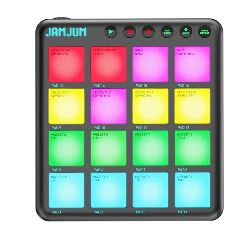 【旅行の必需品】JAMJUM MIDI コントローラー 16 - Midi Controller Pad のレビューと価格