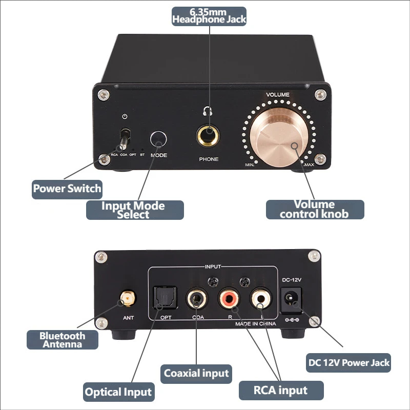 YJCO A938 DAC Hi-Fiヘッドホンアンプ Bl - Headphone Amplifier Dac のレビューと価格