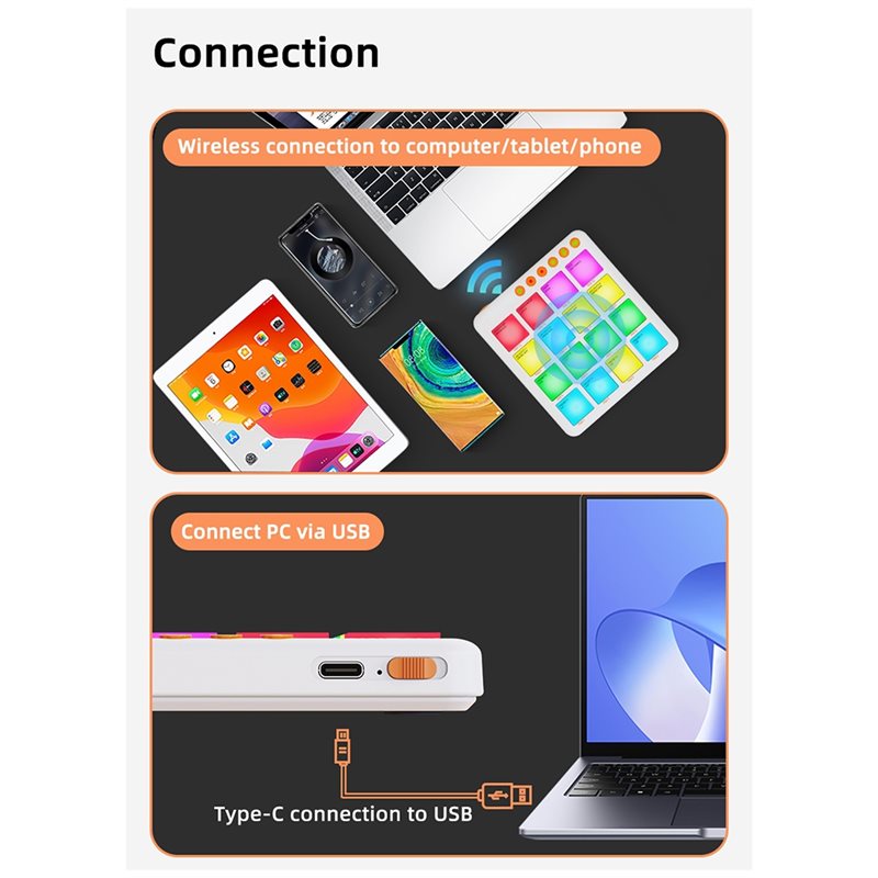 NEWABKG MIDIパッドコントローラー。ワイヤレスMI - Midi Controller Pad のレビューと価格