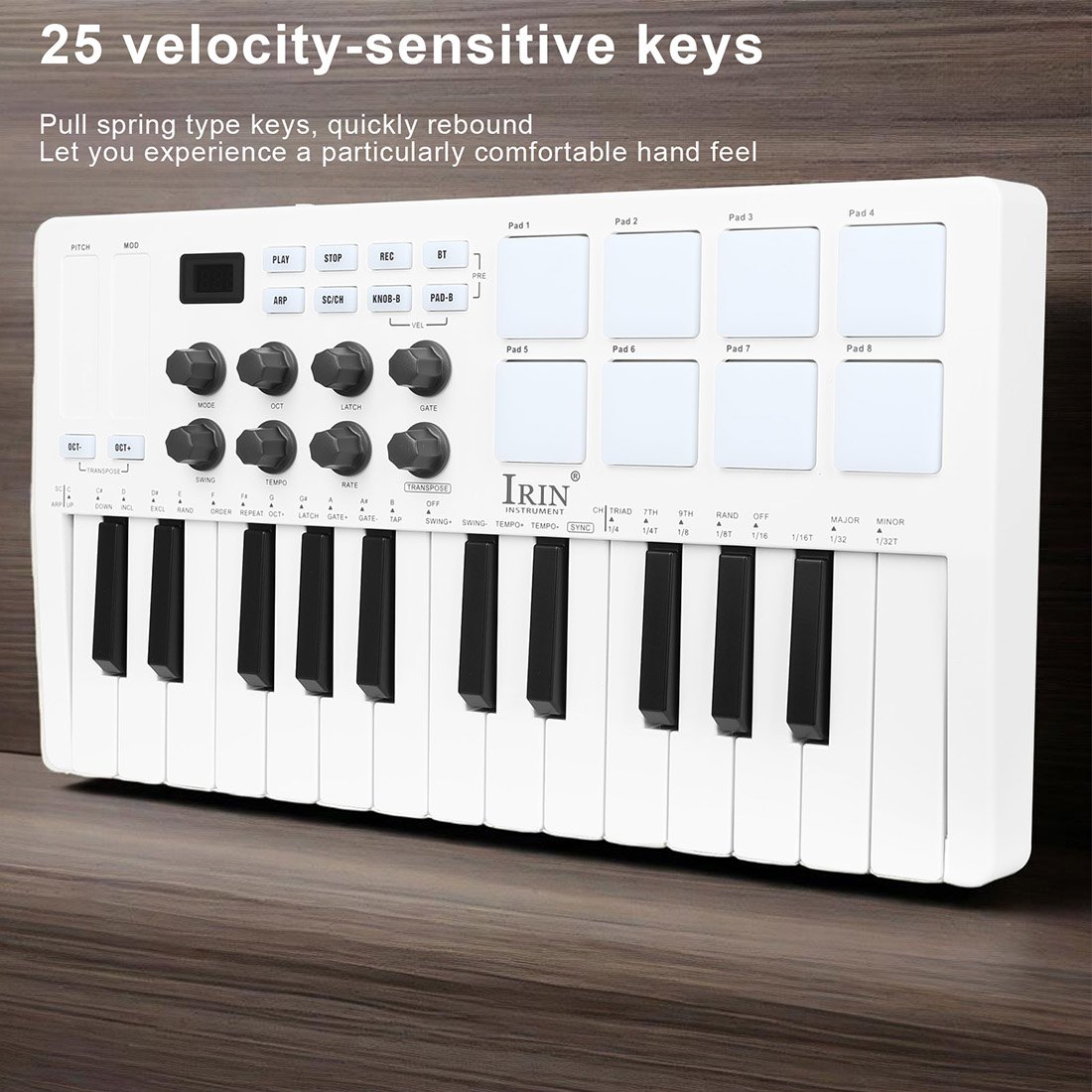 SMK-25 ポータブルキーボード MIDIコントローラー、 - Midi Controller Pad のレビューと価格
